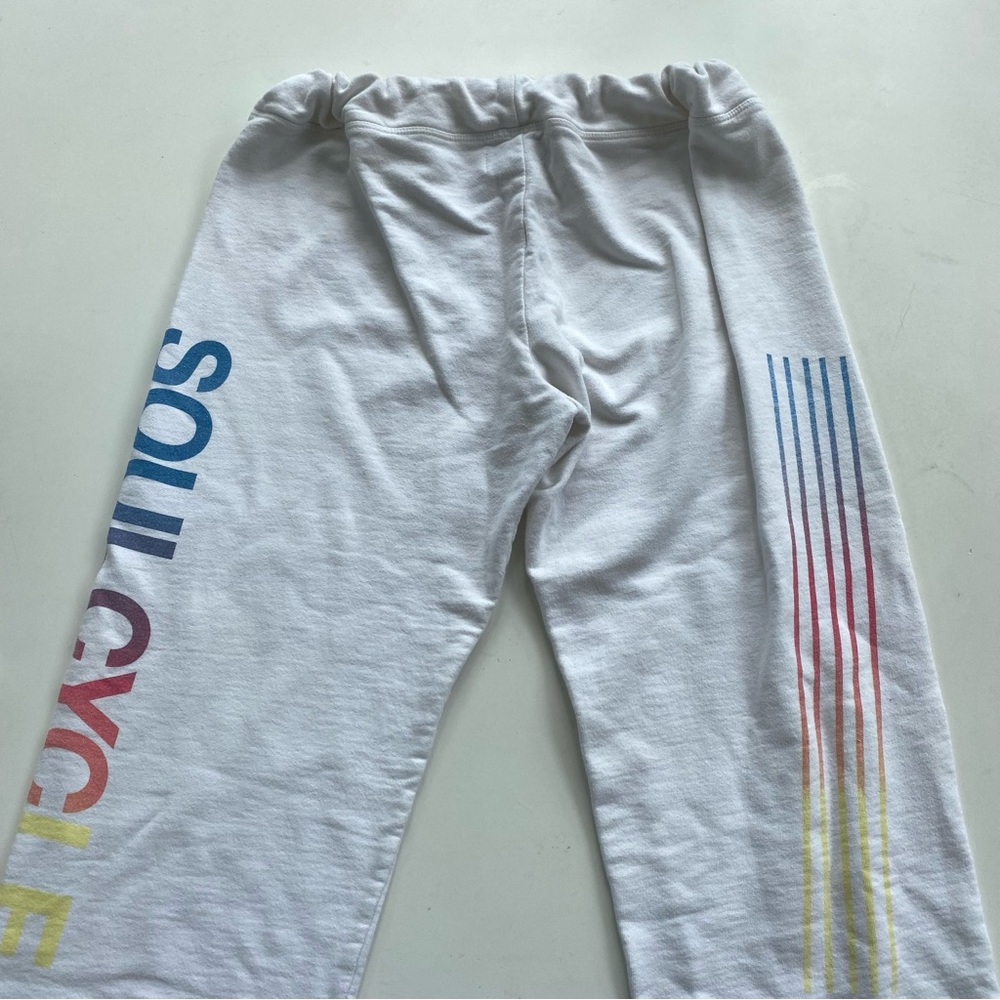 Soulcycle White Printed Sweatpants Size M